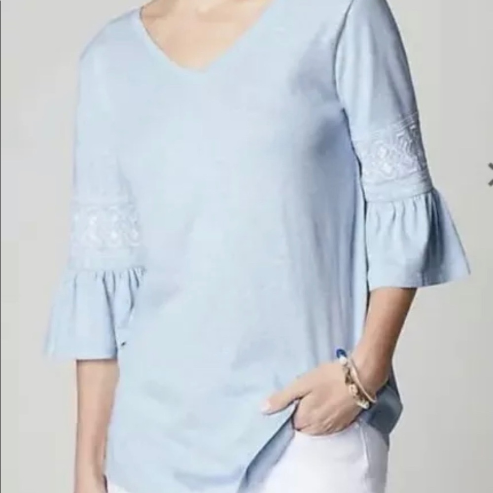 NWT J Jill Double V-Neck Tee
